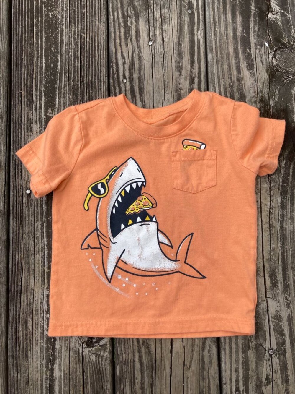 Jumping Beans Orange Shark & Pizza Tee – 18M